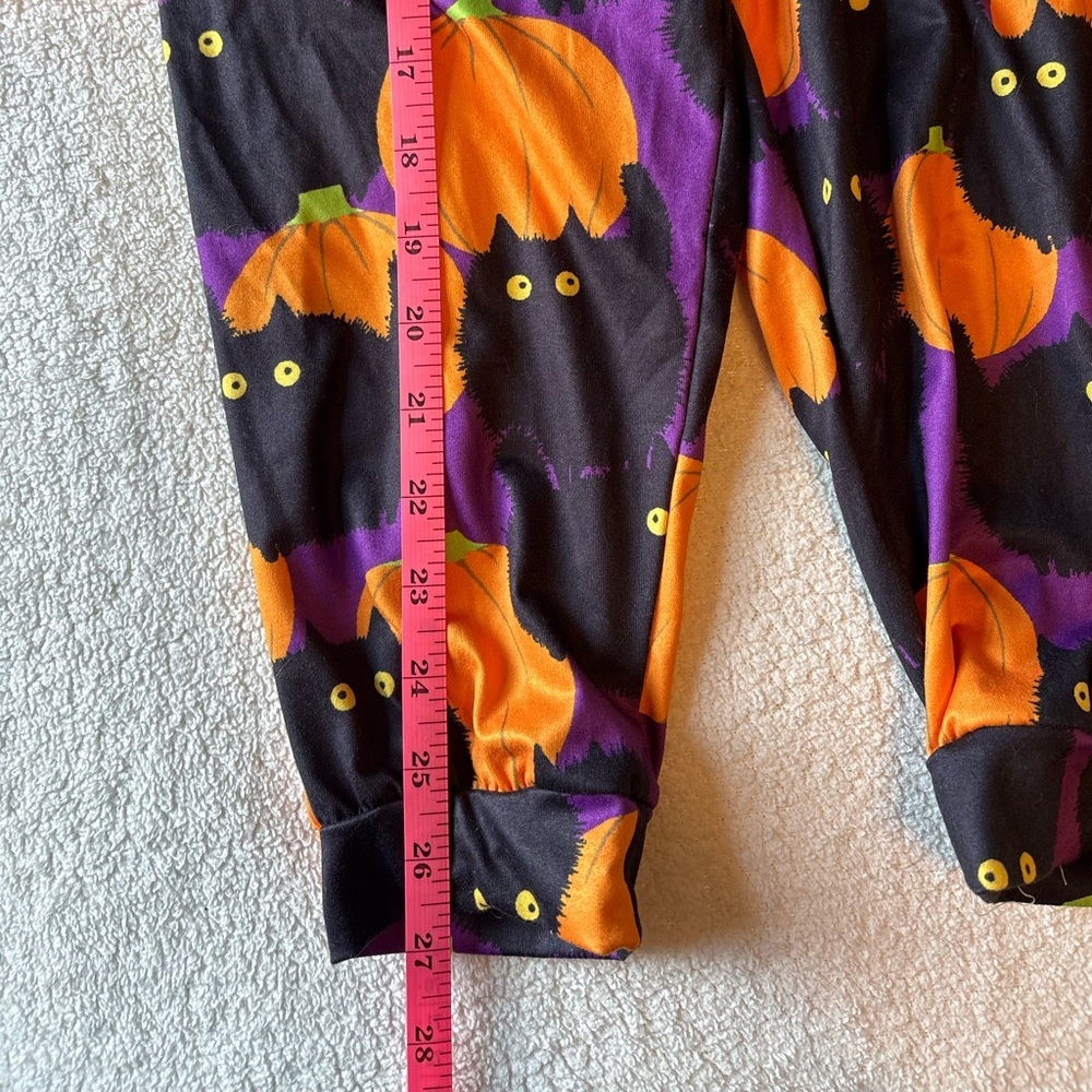 Halloween Cat Pumpkin Jumpsuit, Orange Black Purple. 3T 4T - Picture 5 of 6